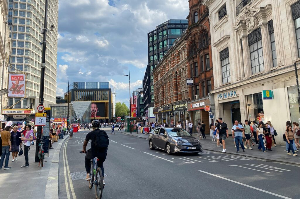 A street with shops and dining options in the concept of 'best local shops and markets in Balham'.